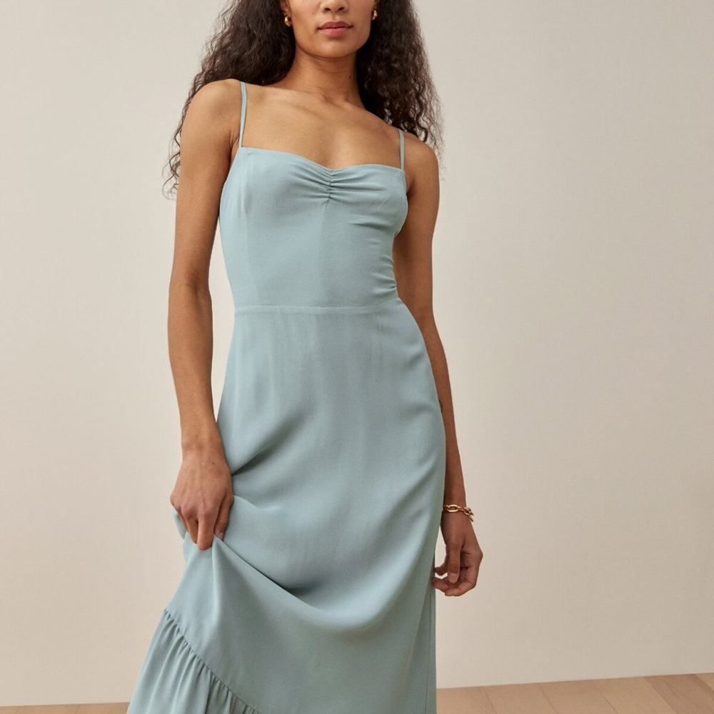Reformation sage green dress